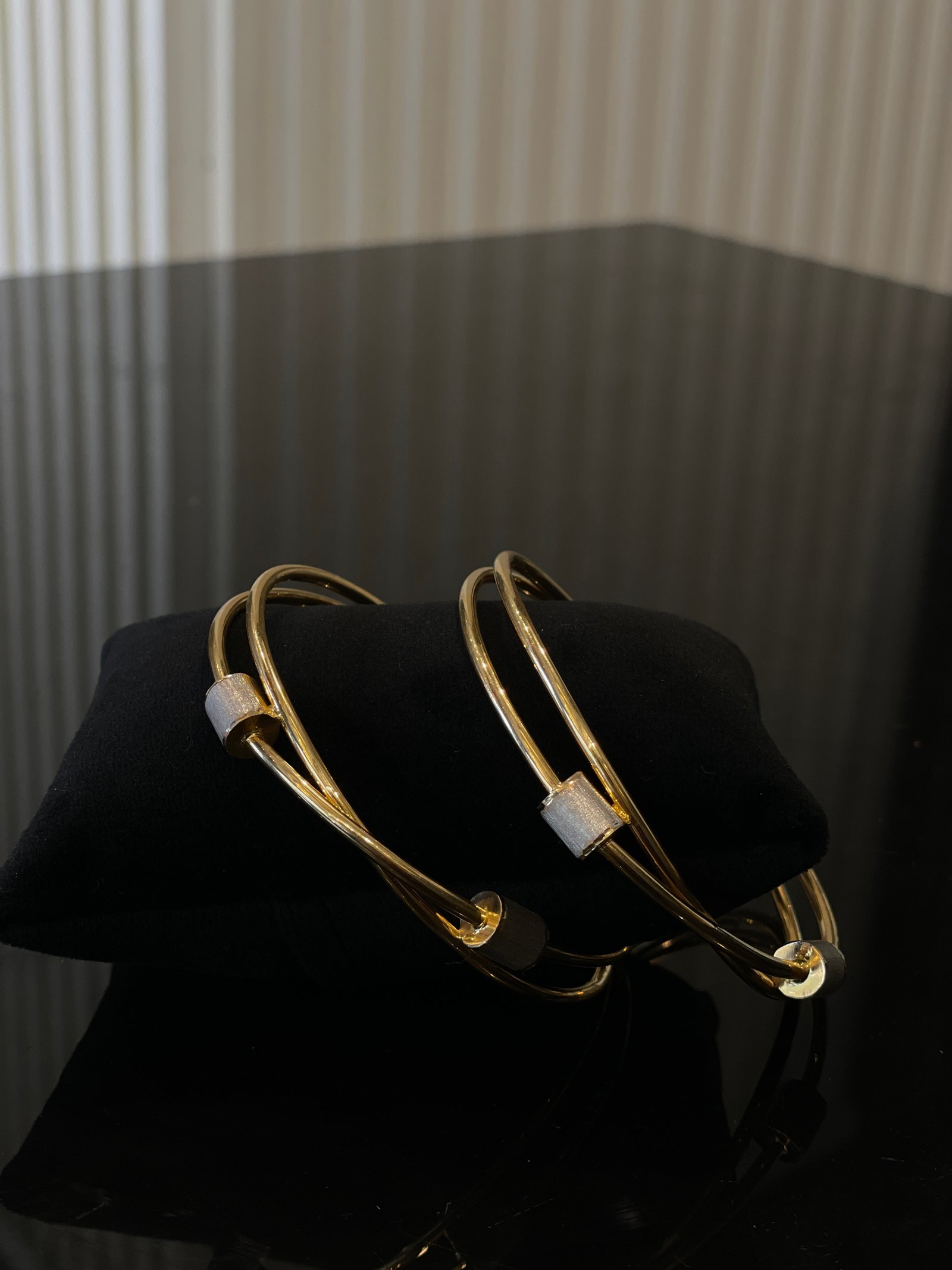 Classic White Gold Bombay Bangles (Pair)