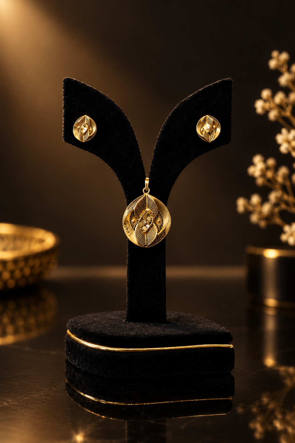 Royal Kashmiri Heritage Emerald Pendant Set