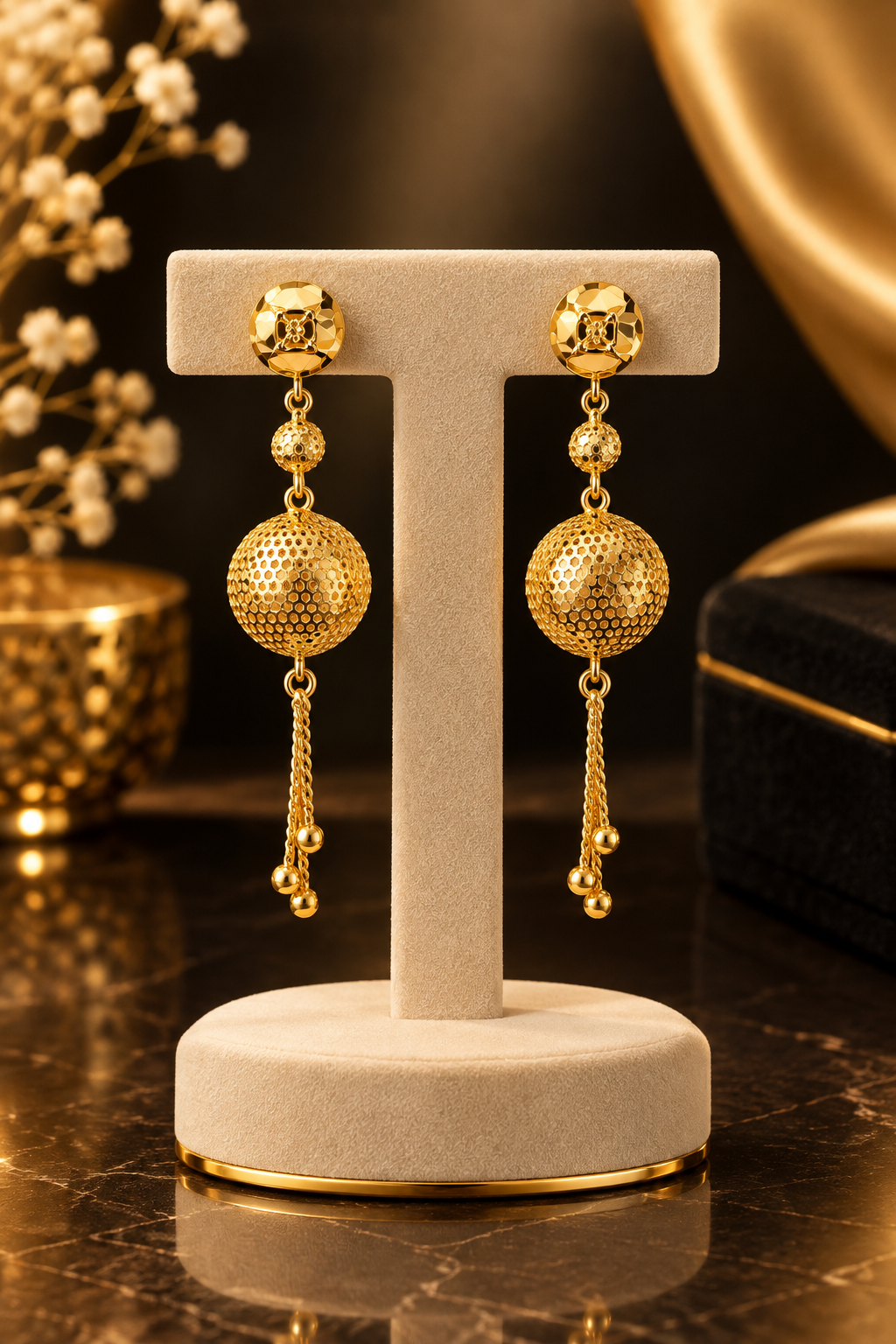 Emerald Gold Earrings